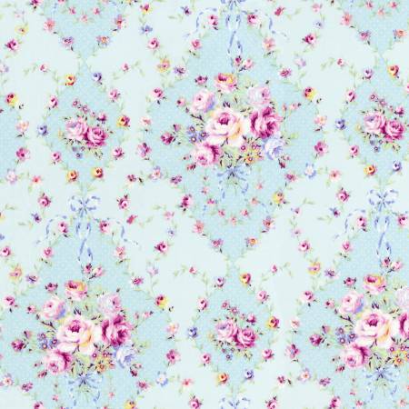 Sky Diamonds Floral  Rococo & Sweet cotton fabric by Lecien 31861-70