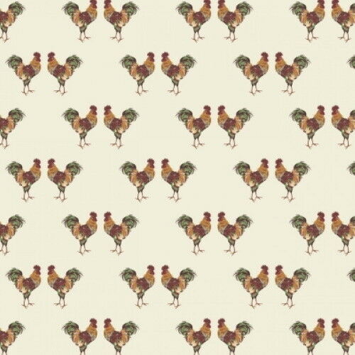 Fables Collection by Laura Ashley for Camelot Fabrics  Cotton Fabric Roosters 71180404-02