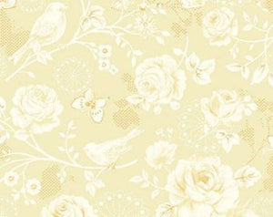 Zoey Christine cotton fabric by Benartex 713-07 Cream