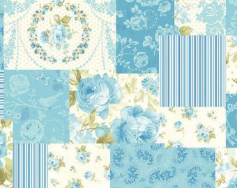 Zoey Christine cotton fabric by Benartex 714-55 Patchwork of Roses