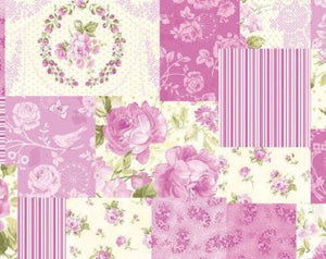 Zoey Christine cotton fabric by Benartex 714-89 Pink Patchwork