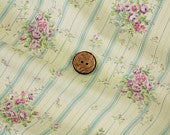 Yuwa cotton fabric blue stripe with roses 816921C