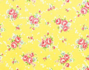 Yuwa cotton fabric  Roses on Yellow 819958C