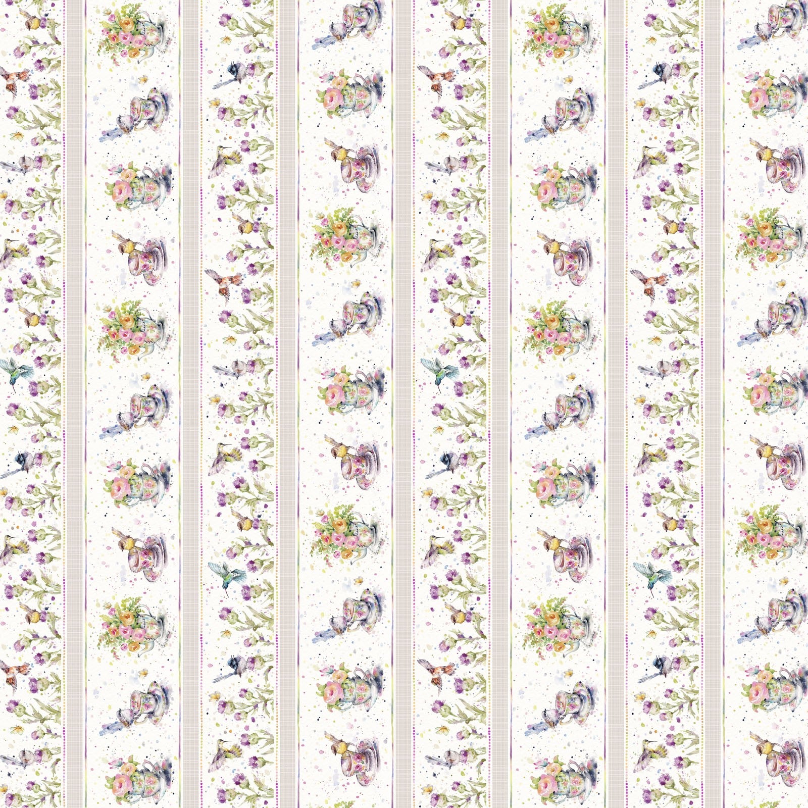 Flowers and Feathers Cotton Fabric P & B Textiles 4470 Multi