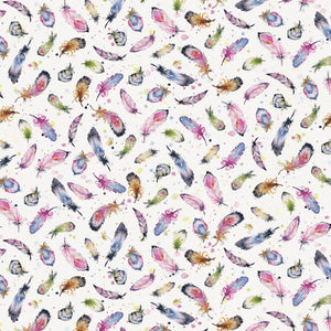 Flowers and Feathers Cotton Fabric P & B Textiles 4471 MULTI