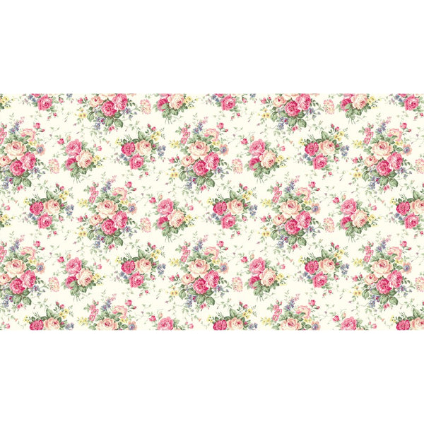 Rose Garden RU2410-11A Large bouqet on cream by Quilt Gate