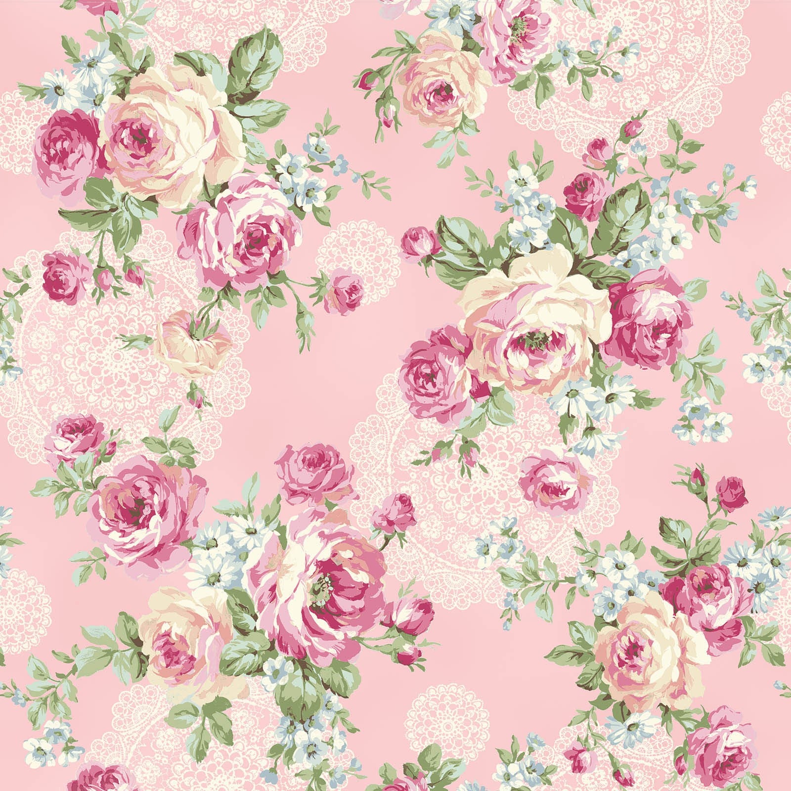 Rose Waltz RuRu Bouquet cotton fabric by Quilt Gate Ru2450-11B Roses on Pink