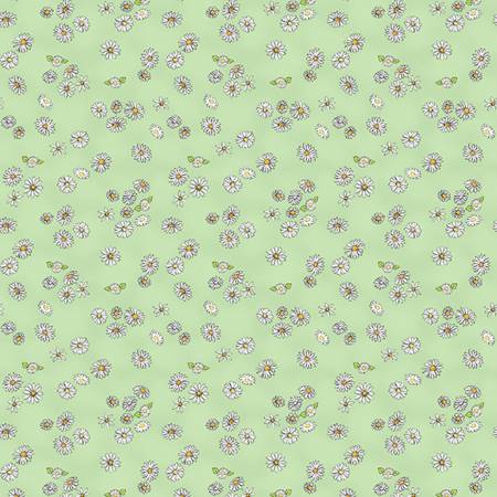 Light Olive Daisies  Daisy Daisy  Cotton Fabric by Clothworks Y2656-23