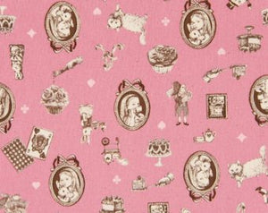 Alice in Wonderland cotton fabric by Cosmo AP42409-1B Pink