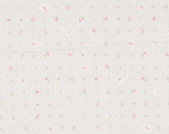 Romantic Memories cotton fabric by Quilt Gate AP8787-22E Light Gray Stripes Flowers