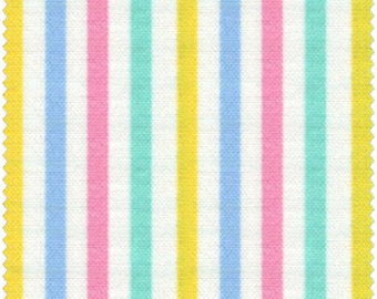 Simple Coordinates cotton fabric by CosmoCR8876-416 Multi Stripe on White