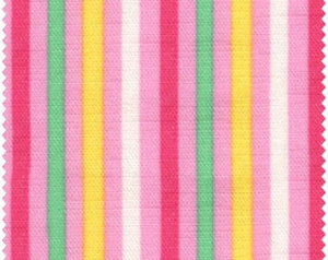 Simple Coordinates cotton fabric by CosmoCR8876-417 Multi Stripe on Pink