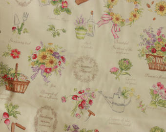 Yuwa cotton fabric  Summer Market Flowers FO826111A
