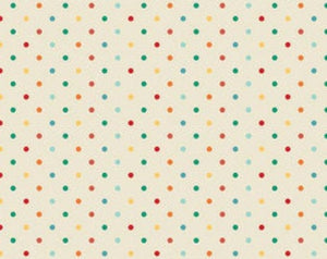 Unicorns and Rainbows Multi Dots on Cream Cotton Fabric Riley Blake C3716-MULTI