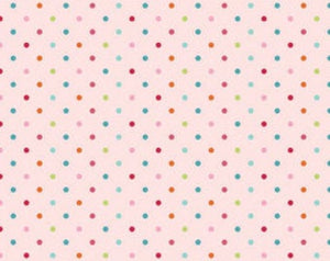 Unicorns and Rainbows Multi Dots on Pink Cotton Fabric Riley Blake C3716-Pink