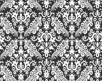 s Hollywood Sparkle by Riley Blake Black Damask Cotton Fabric SC830-110