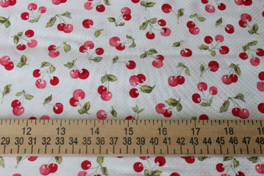 Cherry Sprig cotton fabric by Lakehouse Dry  Goods LH09025snow