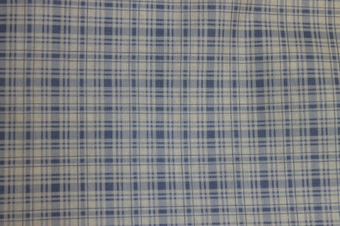 Periwinkle Plaid Floral cotton fabric by Lakehouse Dry  Goods Penelope LH11051peri