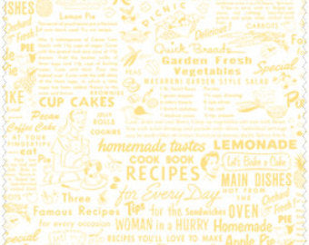 Pam Kitty cotton fabric by Lakehouse Dry  Goods  LH13029yellow recipes