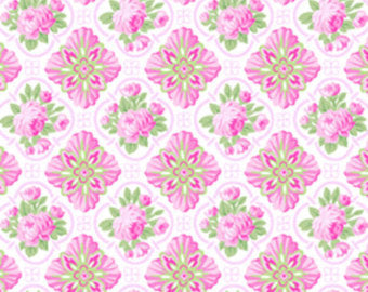 Sausalito Cottage  cotton fabric by Lakehouse Dry  lh13047pink