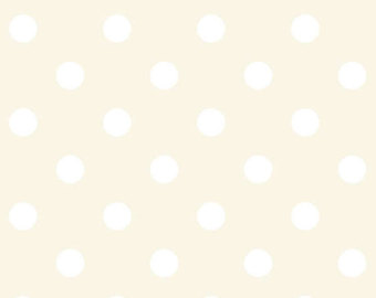Little World cotton fabric by Quilt Gate LW1904-18 White Dots on Cream