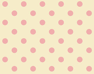 Little World cotton fabric by Quilt Gate LW1904-18H Pink Dots on Yellow