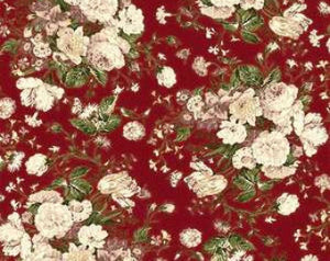 Grace Holiday cotton fabric by Quilt Gate MR2160-11B  Roses on Red