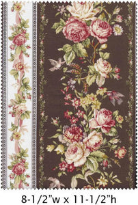 Amelia cotton fabric by Quilt Gate MR2170-12F Rose Stripe Brown