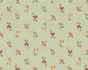 Julia cotton fabric by Quilt Gate MR2180-14C Small floral on Green