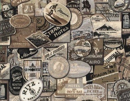 Eclectic Elements cotton fabric by Tim Holtz for Free Spirit PWTH009taupe
