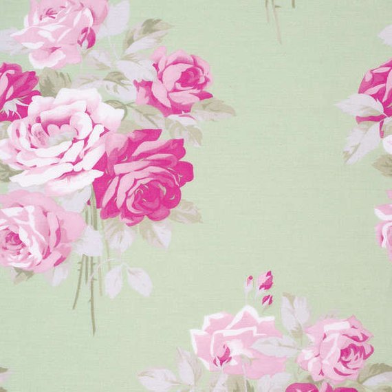 Slipper Roses cotton fabric by Tanya Whelan for Free Spirit PWTW084-green