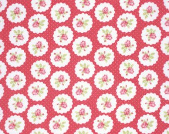 Lulu Roses  cotton fabric by Tanya Whelan for Free Spirit PWTW094red