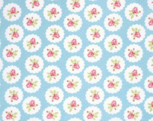 Lulu Roses  cotton fabric by Tanya Whelan for Free Spirit PWTW094sky Lottie