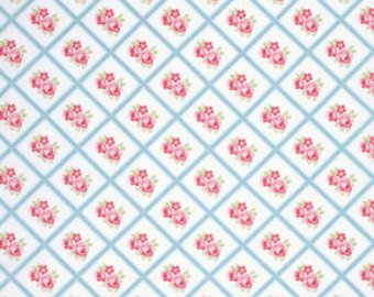 Lulu Roses  cotton fabric by Tanya Whelan for Free Spirit PWTW095sky