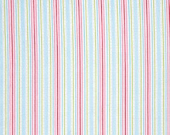 Lulu Roses  cotton fabric by Tanya Whelan for Free Spirit PWTW097sky stripe