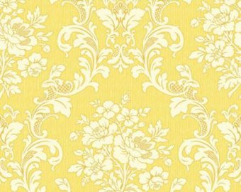 Ruru Tea Party Collection cotton fabric by Quilt Gate Ru2270-17D Yellow
