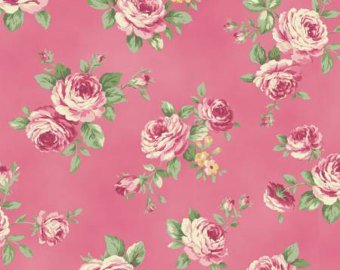 Love Rose Love cotton fabric by Quilt Gate Ru2300-13E Dark Pink Roses