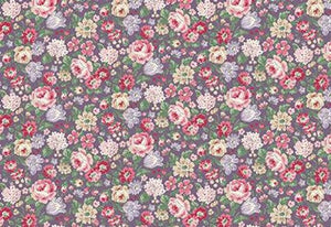 English Rose Garden cotton fabric by Quilt Gate RU2310-14E Small Flowers on Purple
